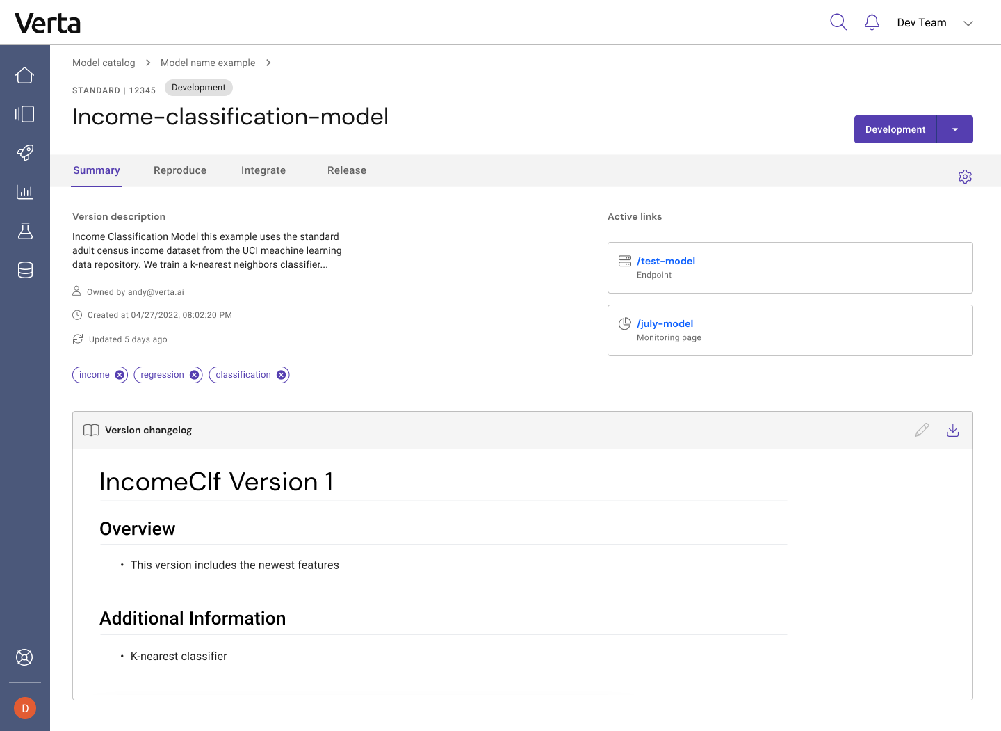 ModelCatalog-SummaryTab